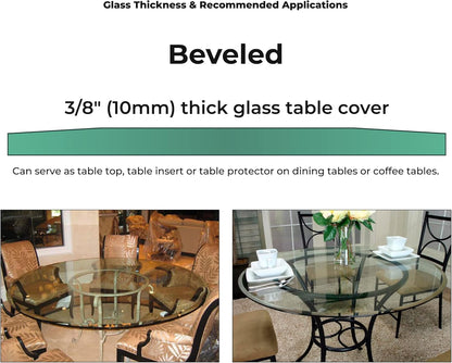 36" Inch round Glass Table Top 3/8" Thick Tempered Beveled Edge by
