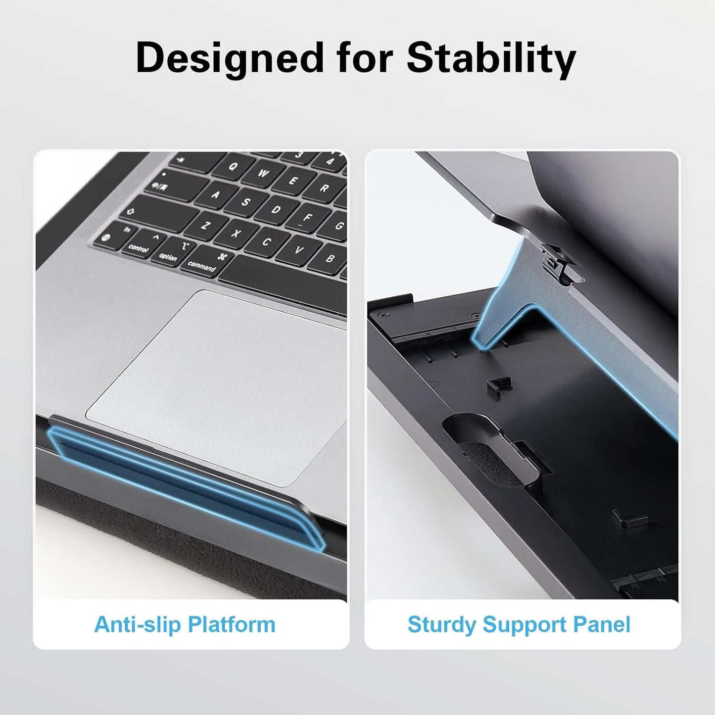 Adjustable Lap Desk - with 6 Adjustable Angles, Detachable Mouse Pad, & Dual Cushions Laptop Stand for Car Laptop Desk, Work Table, Lap Writing Board & Drawing Desk on Sofa or Bed by