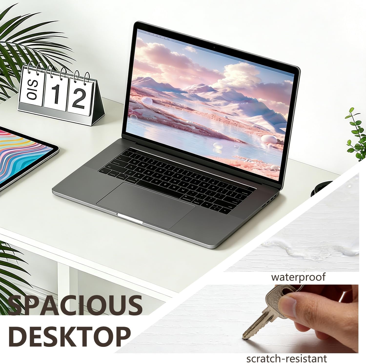 Computer Desk,Home Office Desk, Modern Simple Style for Home Office Study Writing (White, 32 Inch)