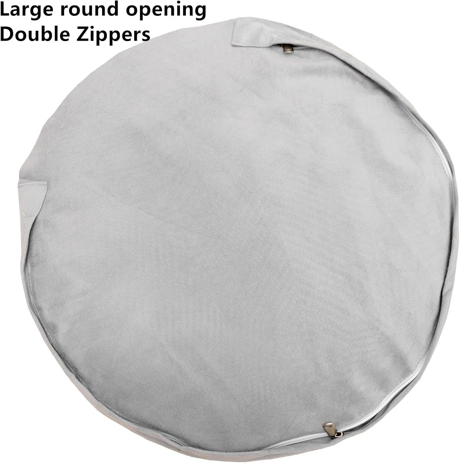 Pouf Ottoman Unstuffed Ottoman Foot Rest No Filler Soft Fur Foot Stool 20X20X12 Inches Fuzzy Chair Floor Pouf Chair with Storage for Living Room Bedroom Snow Coffee