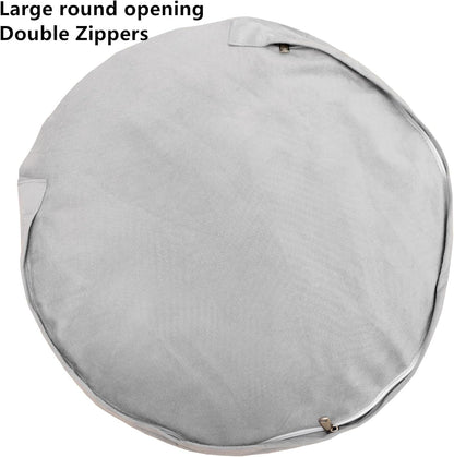 Pouf Ottoman Unstuffed Ottoman Foot Rest No Filler Soft Fur Foot Stool 20X20X12 Inches Fuzzy Chair Floor Pouf Chair with Storage for Living Room Bedroom Snow Coffee