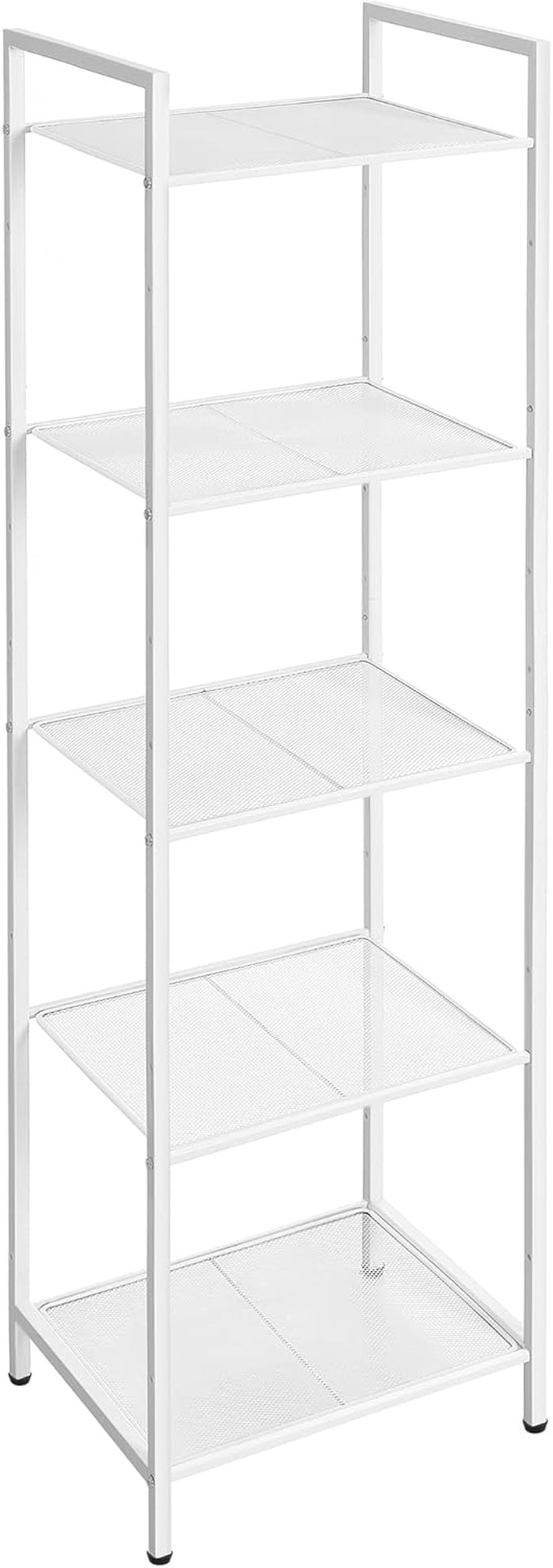 5-Tier Storage Rack, Bathroom Shelf, Extendable Plant Stand with Adjustable Shelf, for Bathroom, Living Room, Balcony, Kitchen, Black UBSC35BK, 11.8 X 15 X 50.4 Inches