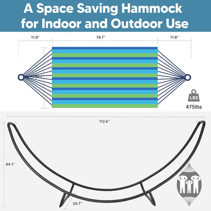 Hammocks Standing Patio Hammock, Portable Hammock with Stand Foldable, Patent Pending, Blue Green