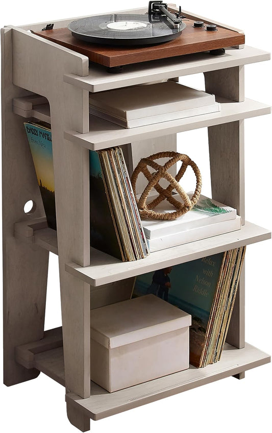 Soho Record Player Stand, Media Console with Vinyl Storage, Modern Home Organizer, Gray