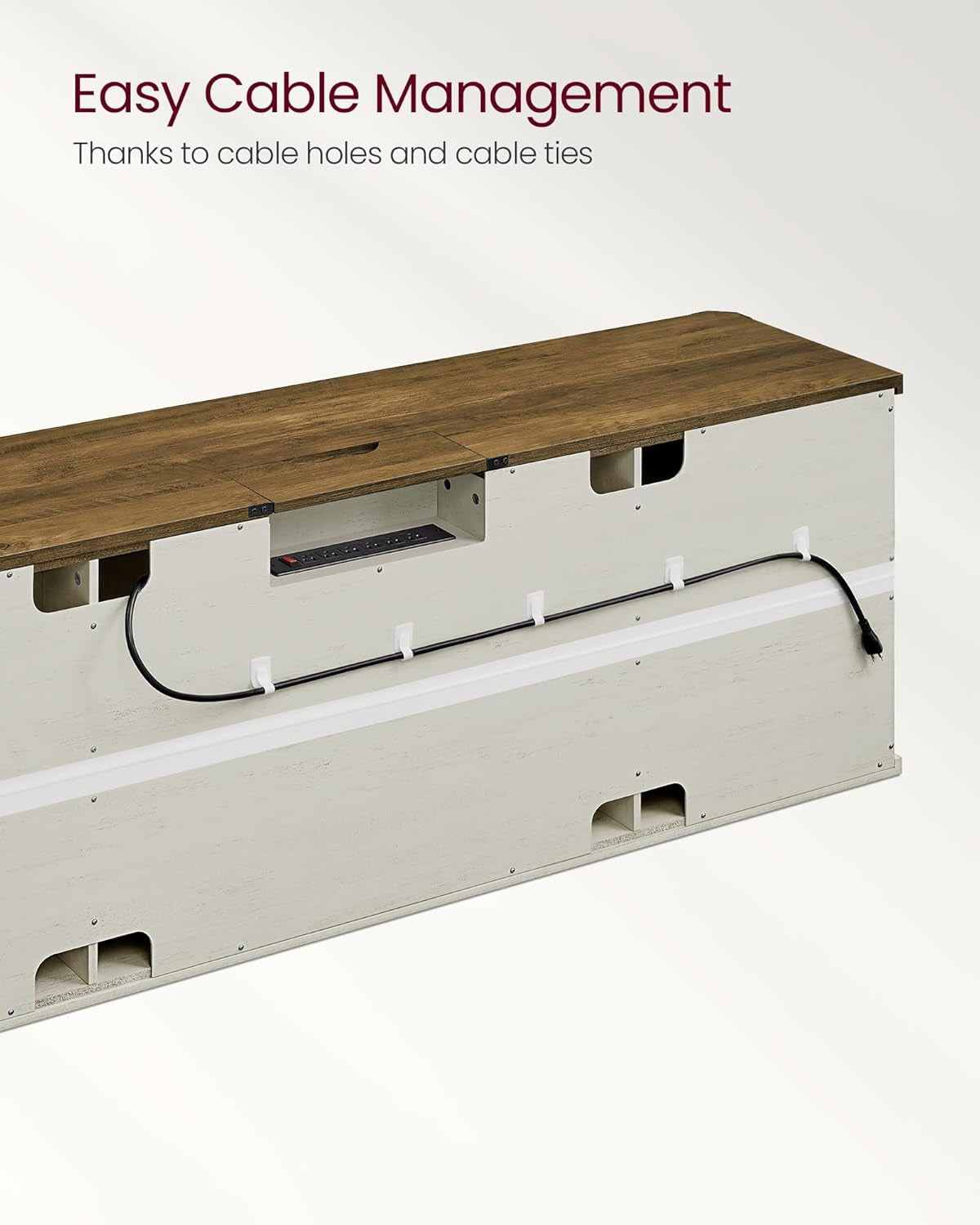 TV Stand for Tvs up to 75 Inches, Farmhouse Entertainment Center with Sliding Barn Doors, TV Console Table for Living Room, Rustic White and Honey Brown ULTV325W73