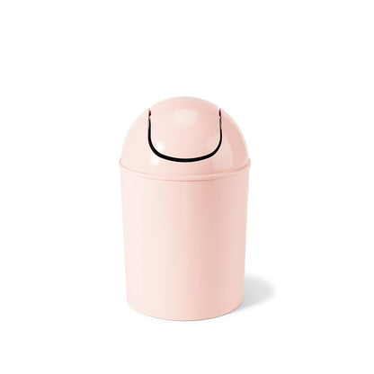 1.25 Gallon Mini Waste Can with Removable Swing-Top Lid - Small Garbage Bin for Kitchen, Bathroom, Bedroom, Office - Compact Trash Can Fit under Tables & Counters - Pink