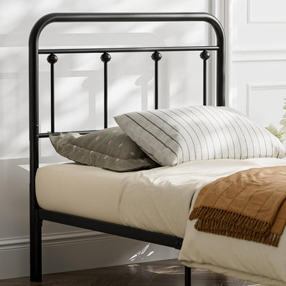 Twin Size Metal Headboard Only,Adjustable Height, Farmhouse Victorian Style,Black