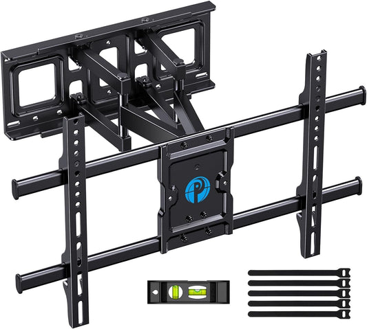 Full Motion TV Wall Mount for Most 37-75 Inch Tvs up to 132Lbs, Wall Mount TV Bracket Articulating Swivel Tilt Extension Leveling Max VESA 600X400Mm Fits 12/16" Wood Stud, PILFK1