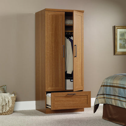411802 Homeplus Wardrobe/Storage Cabinet, L: 28.98" X W: 20.95" X H: 71.18", Sienna Oak Finish