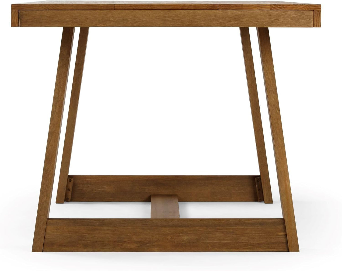 72 Inch Farmhouse Dining Table, Solid Wood Rustic Kitchen Table, Large Wooden Rectangular Dinner Table for Dining Room, Home Office, Living Room Furniture, Easy Assembly, Pecan Wirebrush