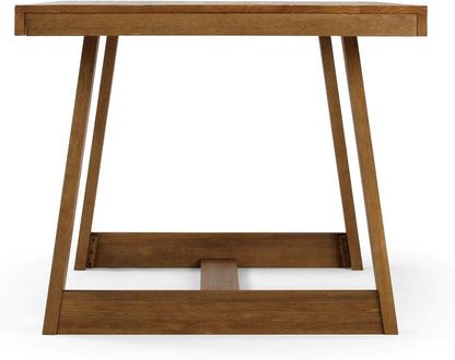 72 Inch Farmhouse Dining Table, Solid Wood Rustic Kitchen Table, Large Wooden Rectangular Dinner Table for Dining Room, Home Office, Living Room Furniture, Easy Assembly, Pecan Wirebrush