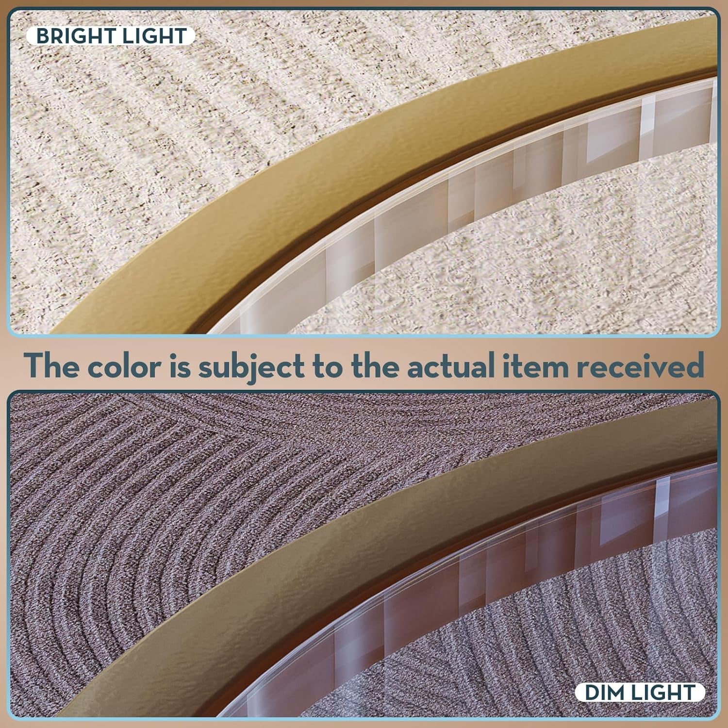 Small Glass Coffee Table round Gold Coffee Table for Small Space Modern Simple Center Table with Gold Frame for Living Room Home Office, Easy Assembly