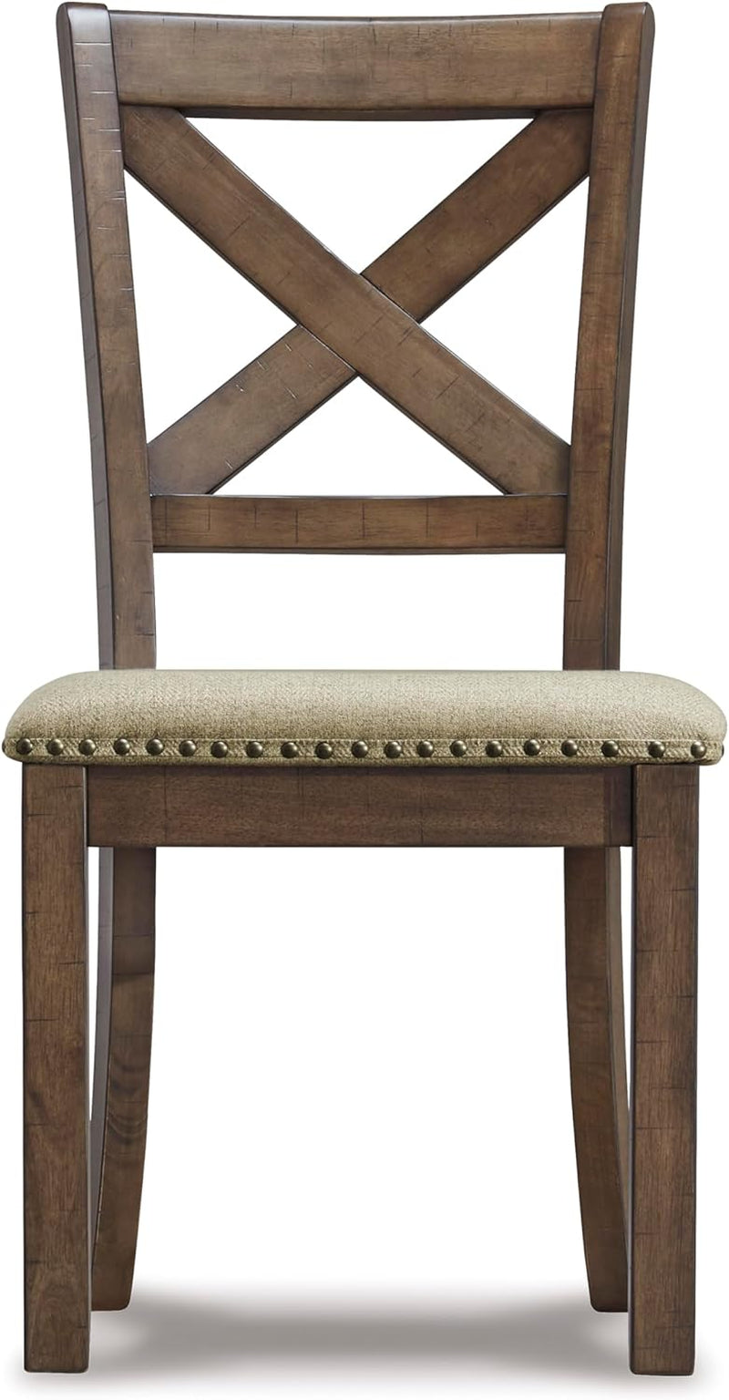 Moriville Modern Farmhouse 19" Upholstered Dining Room Chair, 2 Count, Brown