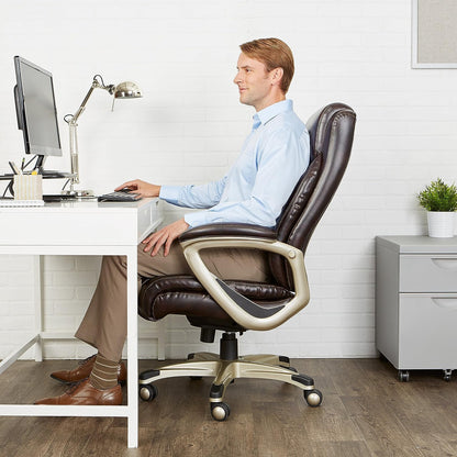 Big & Tall Executive Office Desk Chair with Lumbar Support, Adjustable Height, 350 Lb Capacity, Black Pewter Finish, 28.5" D X 30.25" W X 47.9" H
