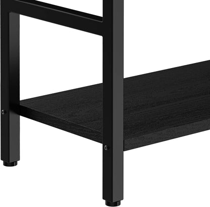 Bookcases and Bookshelves Triple Wide 5 Tiers Industrial Bookshelf, Large Etagere Bookshelf Open Display Shelves with Metal Frame for Living Room Bedroom Home Office