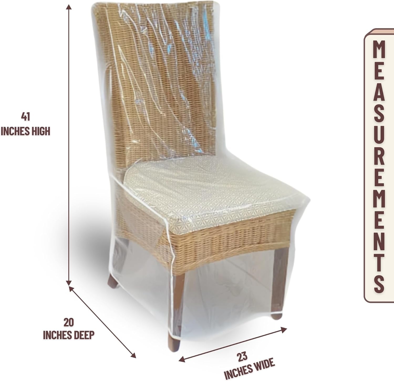 Dining Room/Kitchen Chair Cover/Protector-4 Pack- Heavy Duty Clear PVC Vinyl-No Dust/Spill/Pet Hair/Pet Claws, Easy Clean Slipcover