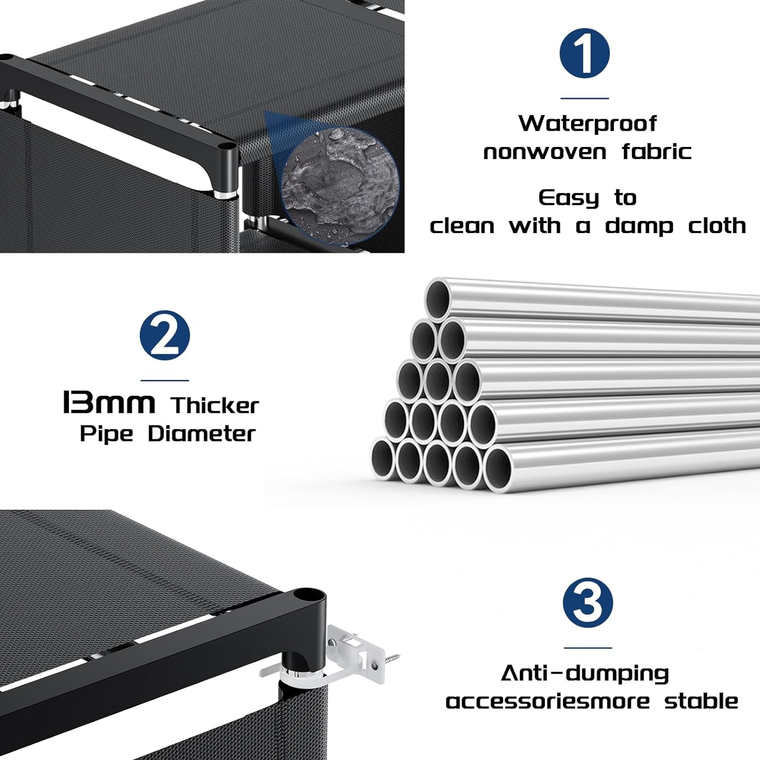 Book Shelf, 12 Cube Storage Organizer, DIY Bookcase, Metal Bookshelf,Tall Book Case for Bedroom, Living Room,Office,Closet, Black Cubicle Rack