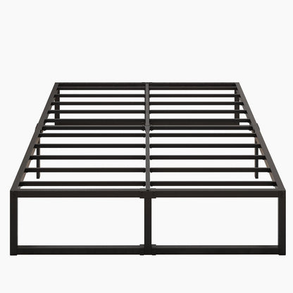 14 Inch Queen Bed Frame Heavy Duty Steel Slat Support Metal Platform Bed Frame Queen Size No Box Spring Needed, Easy Assembly, Black
