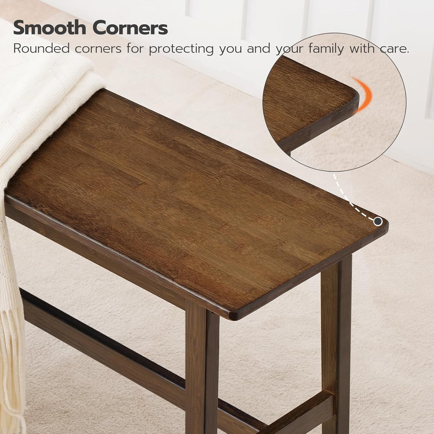 39.3'' Bamboo Dining Bench, Farmhouse Kitchen Table Bench, Kitchen & Living Room Furniture, Easy to Assemble, Sturdy and Stable, Mocha MA03CD01G2