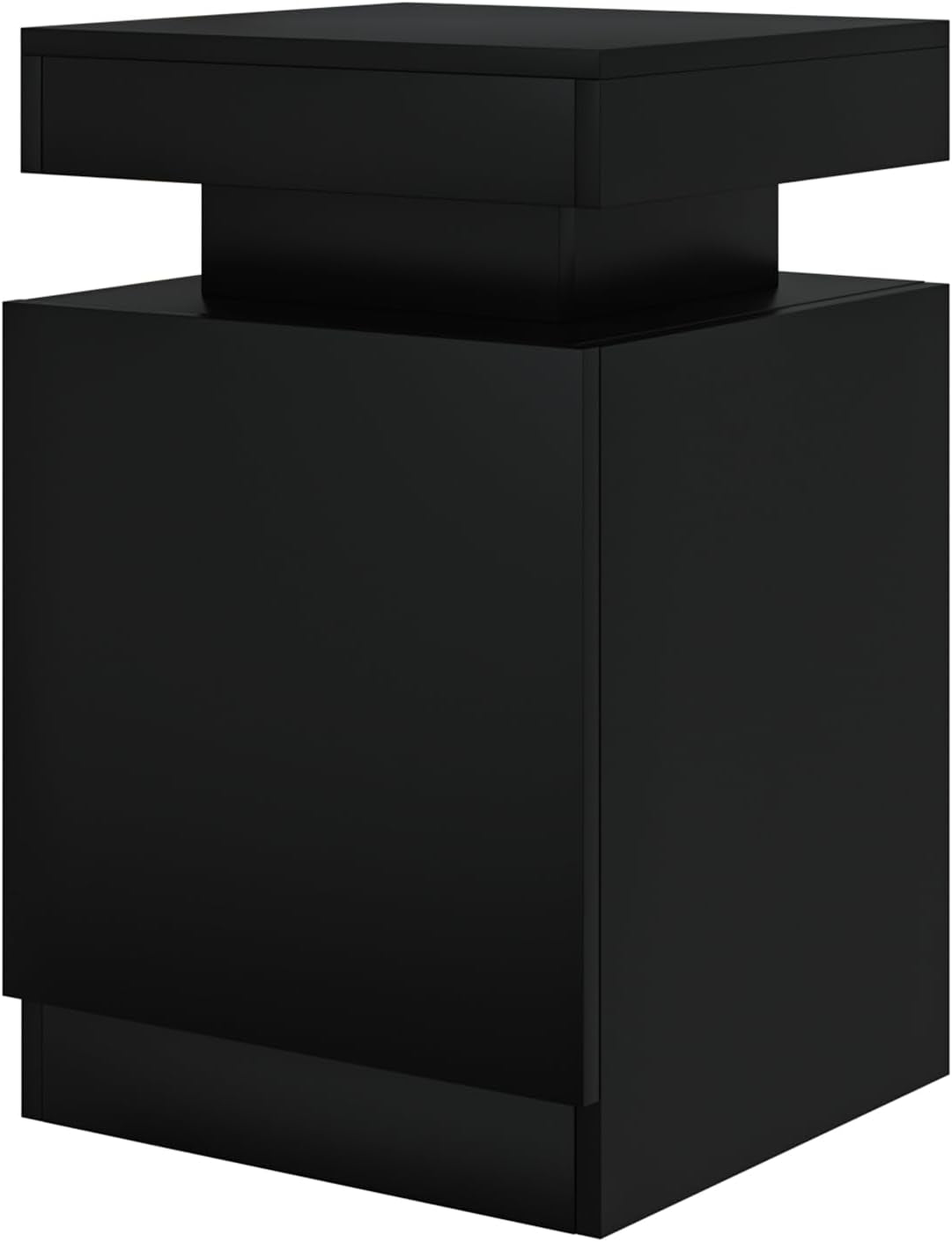 Nightstand Set of 2 with LED Lights,Night Stand with Storage Cabinet for Bedroom,Bedside Table with LED, Black