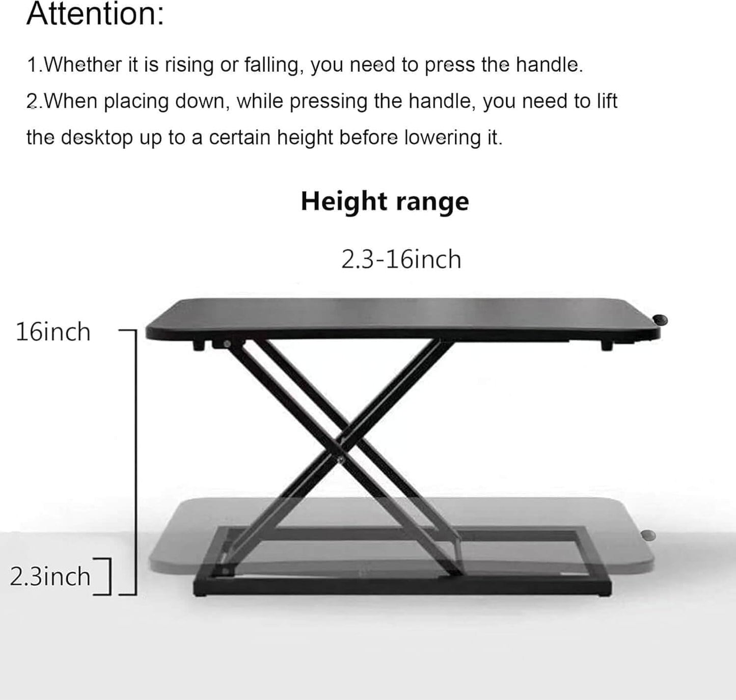 Standing Desk Converter Adjustable Height,Keyboard Riser for Stand up Desk Riser,Computer Keyboard Stand for Desktop,Ergonomic Sit Stand Computer Workstations Black Size 23.6 Inch
