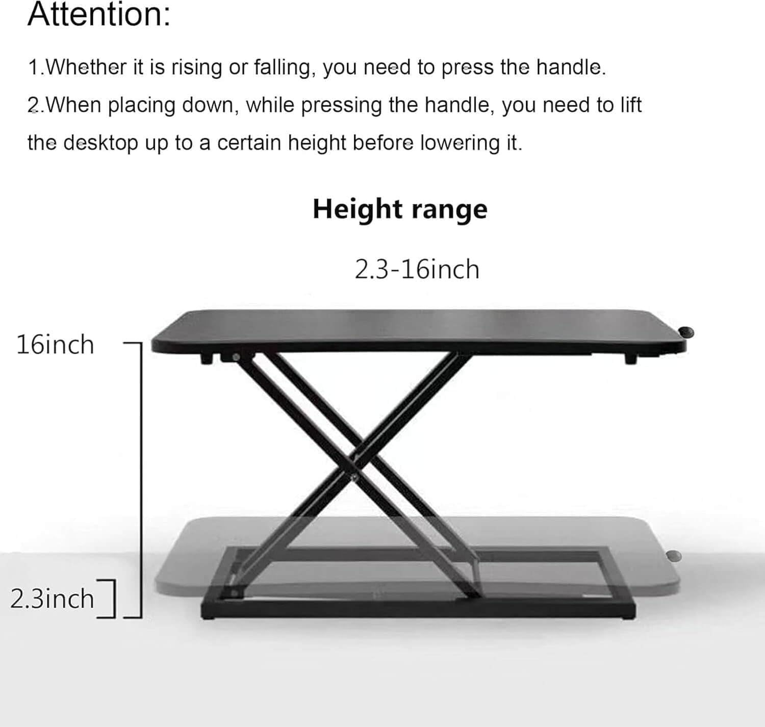 Standing Desk Converter Adjustable Height,Keyboard Riser for Stand up Desk Riser,Computer Keyboard Stand for Desktop,Ergonomic Sit Stand Computer Workstations Black Size 23.6 Inch