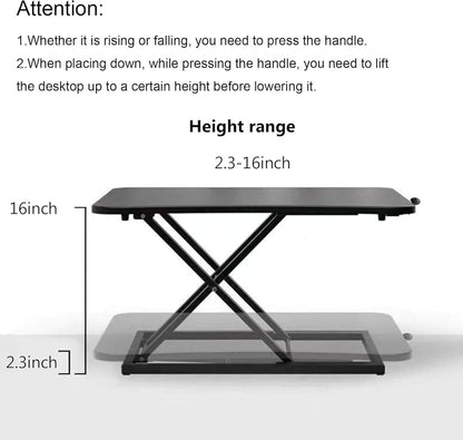 Standing Desk Converter Adjustable Height,Keyboard Riser for Stand up Desk Riser,Computer Keyboard Stand for Desktop,Ergonomic Sit Stand Computer Workstations Black Size 23.6 Inch
