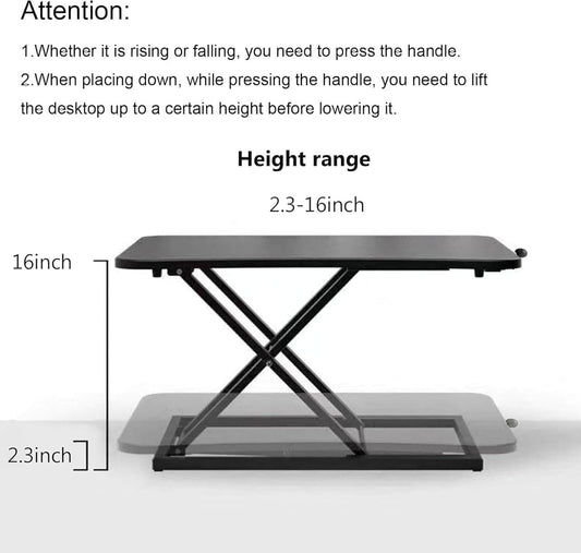 Standing Desk Converter Adjustable Height,Keyboard Riser for Stand up Desk Riser,Computer Keyboard Stand for Desktop,Ergonomic Sit Stand Computer Workstations Black Size 23.6 Inch