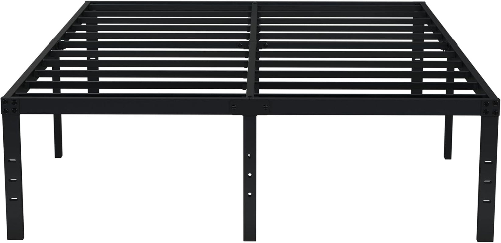 Queen Bed Frame No Box Spring Needed 18 Inch Heavy Duty Metal Tall Platform Bed Frame Queen Size with Large Storage Space, Easy Assembly, Black