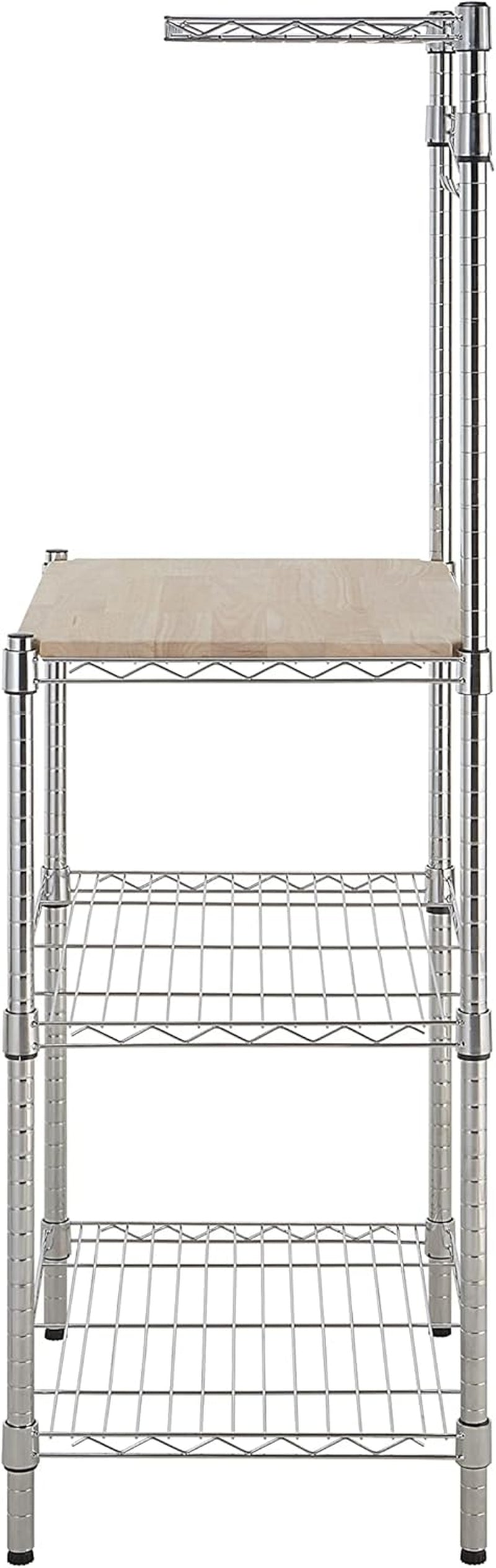 Kitchen Storage Baker'S Rack with Removable Top, Chrome/Beige, 18"D X 24" W X 59"H