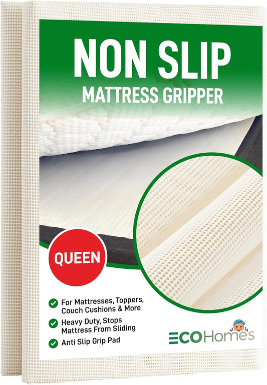 Non Slip Mattress Gripper Pad Stop Mattress, Keep Topper from Sliding - anti Slip Grip Pads Holder Stop Couch Cushion, Sofa Cushions, Patio & Furniture to Prevent Sliding (Queen)