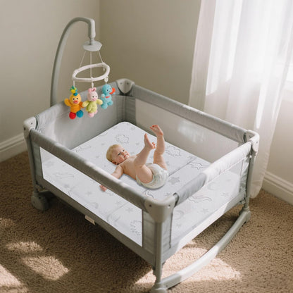 Trifold Pack and Play Mattress 38"X26", Pack N Play Mattresses with Dual Sided Soft & Firm Memory Foam Foldable Portable Crib Baby Mattress with Washable Cover and Carry Bag