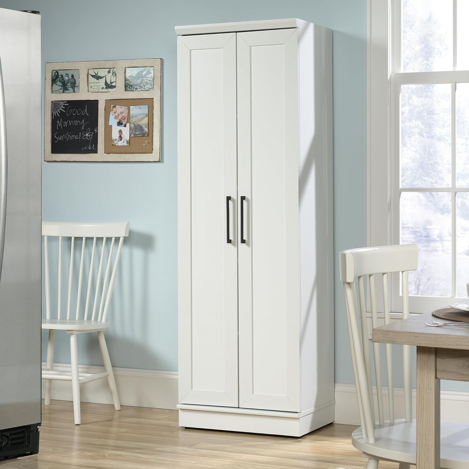 Homeplus Storage Cabinet/ Pantry Cabinets, Soft White Finish