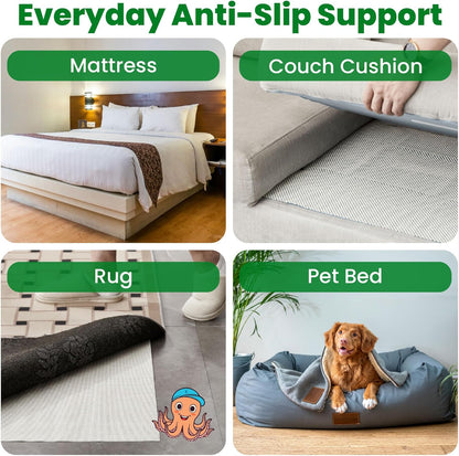 Non Slip Mattress Gripper Pad Stop Mattress, Keep Topper from Sliding - anti Slip Grip Pads Holder Stop Couch Cushion, Sofa Cushions, Patio & Furniture to Prevent Sliding (Queen)
