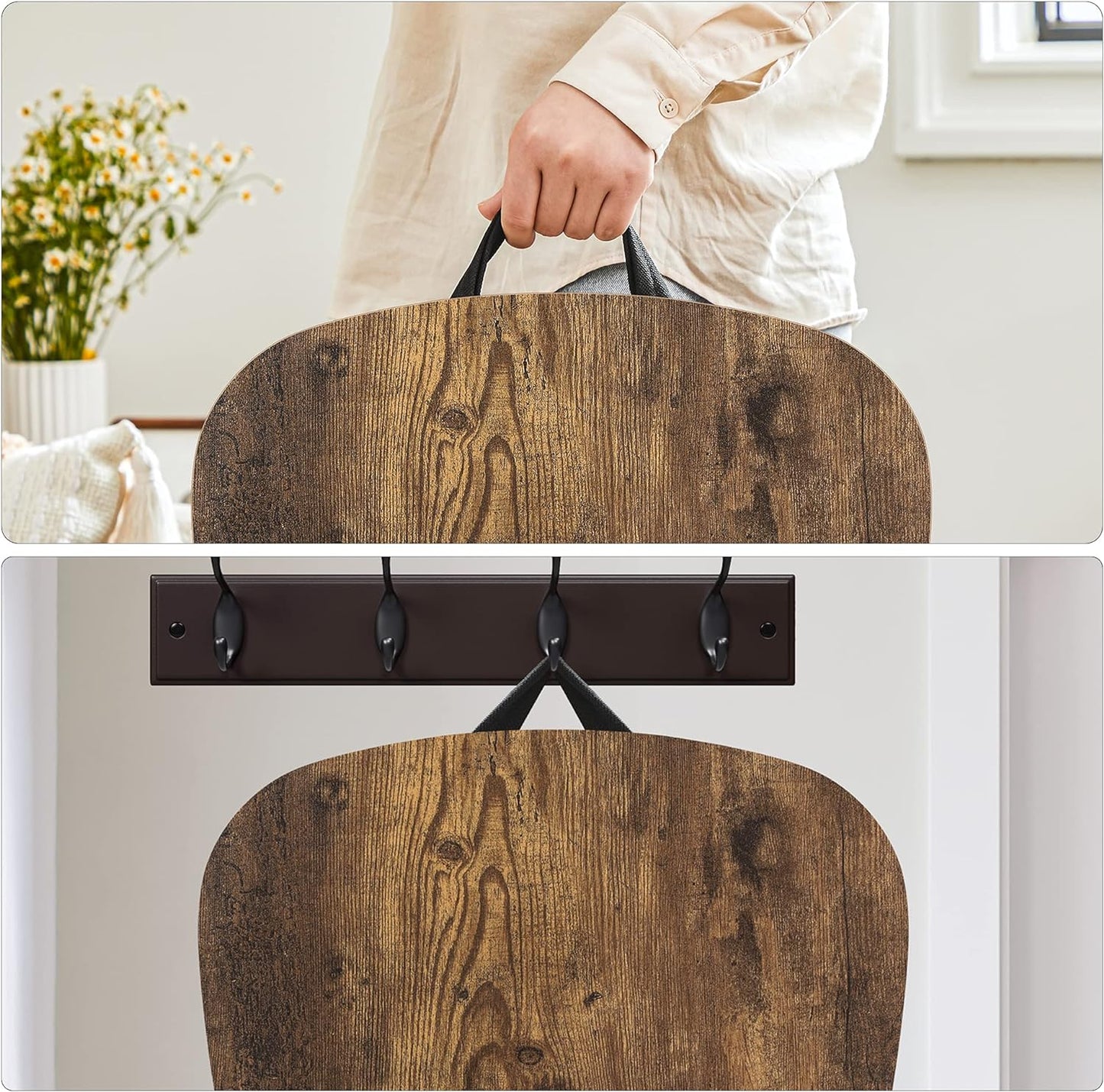 Lap Desk, Bed Tray, Laptop Table with Handle, Cushion, 12.6 X 15.7 X 3.1 Inches, Rustic Brown ULLD109B01