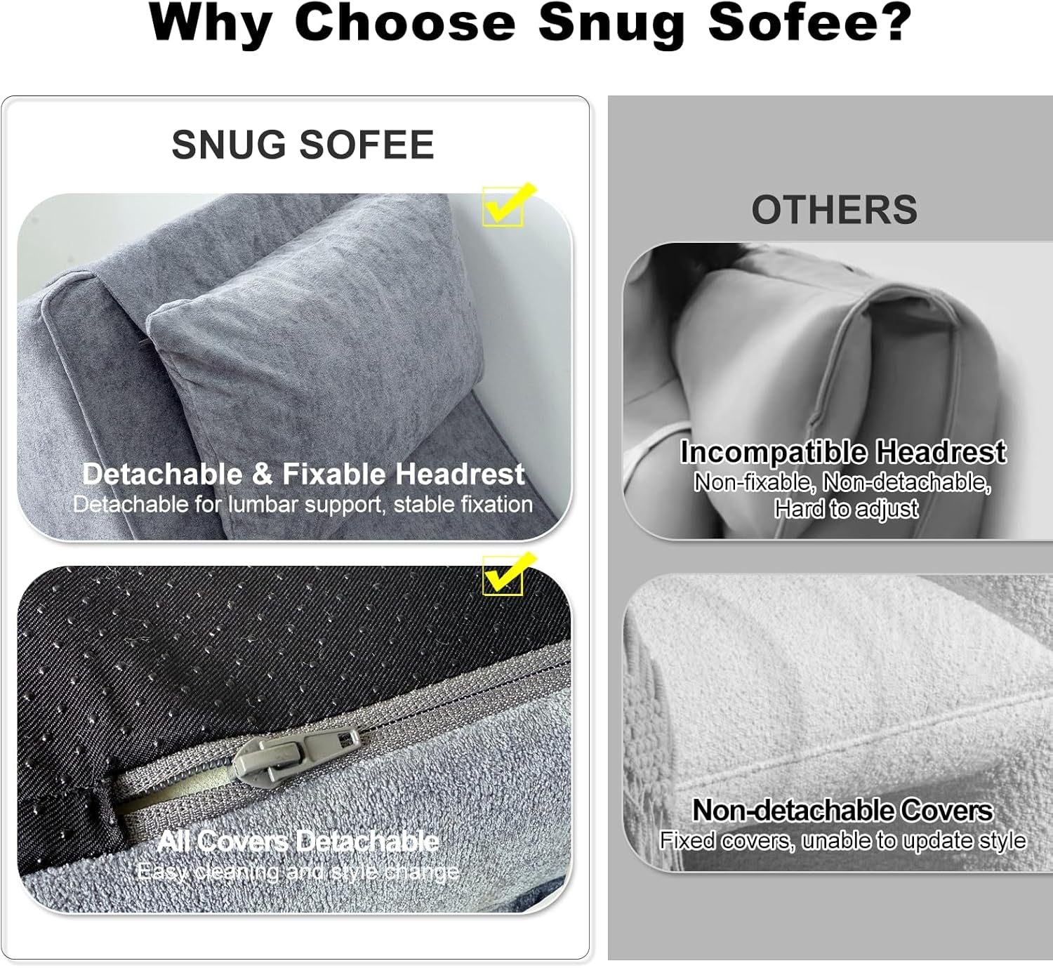 Giant Bean Bag Chair for Adults - Indoor Chaise Lounge with Neck Pillow & Ottoman, All-In-One Sponge Design, Comfy Floor Chair for Reading, Gaming, Napping, and Movies (Slategray)