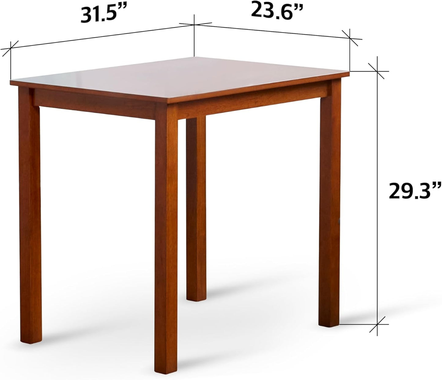 Seattle 3-Piece Wooden Dining Table Set for 2, Modern Farmhouse Kitchen Dining Room Set with Solid Wood Ladder Back Chairs for Small Space (Antique)