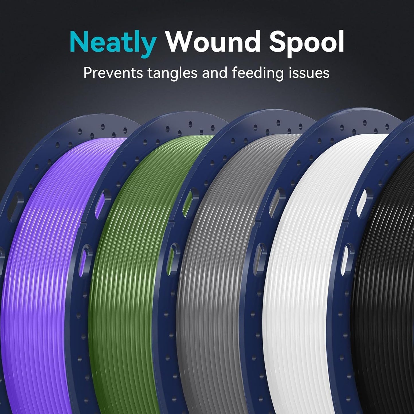 4KG 3D Printer Filament PLA plus 1.75Mm, Neatly Wound PLA Filament 1.75Mm PRO, PLA+ Filament for Most FDM 3D Printer, 1Kg Spool, 4 Packs, Black