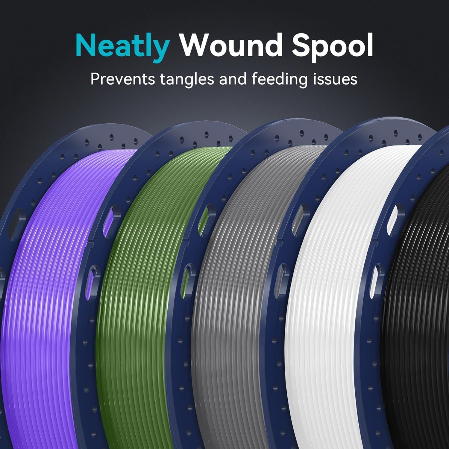 4KG 3D Printer Filament PLA plus 1.75Mm, Neatly Wound PLA Filament 1.75Mm PRO, PLA+ Filament for Most FDM 3D Printer, 1Kg Spool, 4 Packs, Black