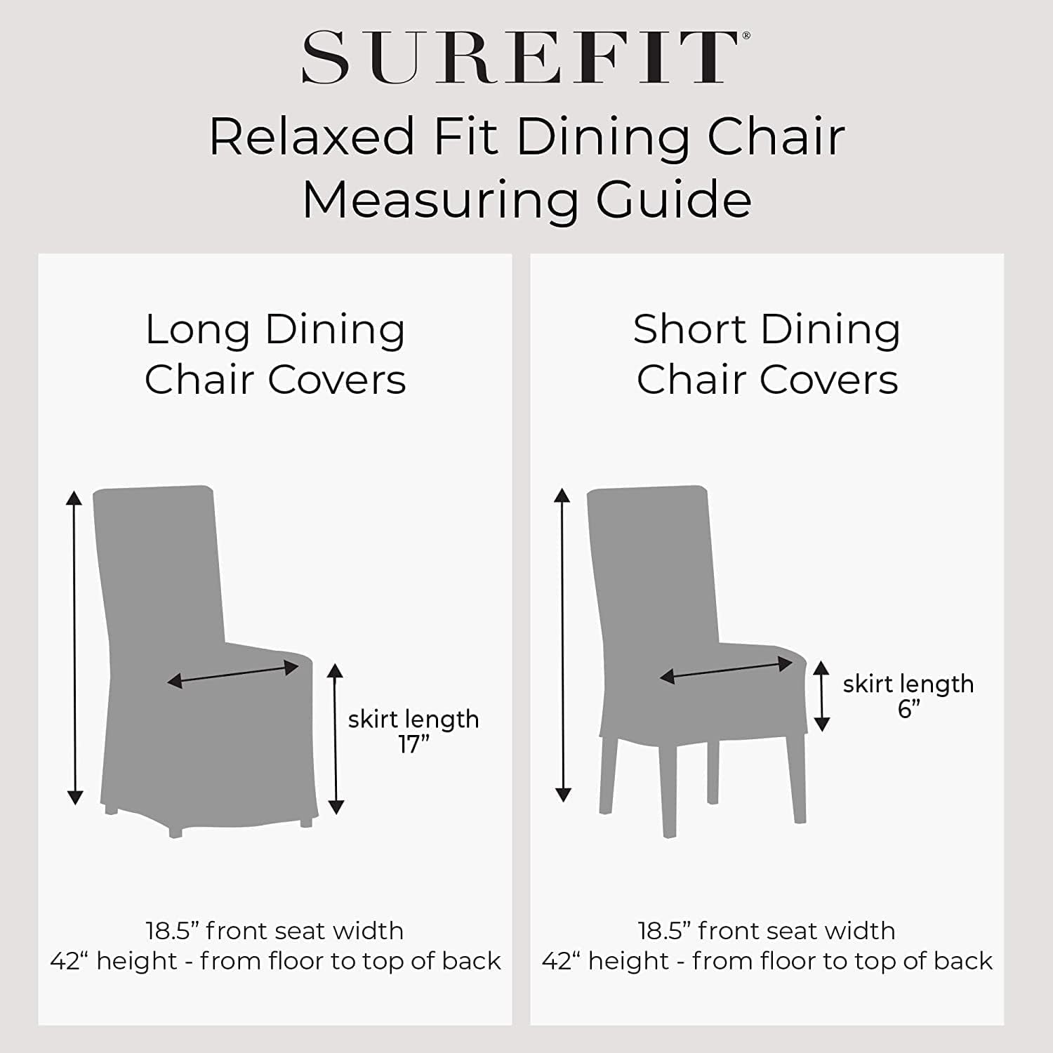 Home Decor Essential Twill Full Length Dining Room Chair One Piece Slipcover, Relaxed Fit, 100% Cotton, Machine Washable, White Color