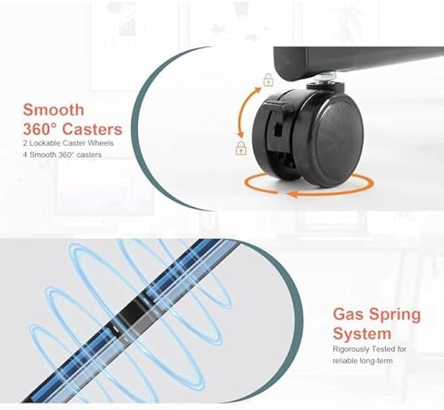 Rolling Standing Desk Adjustable Height Brown, Mobile Standing Desks with Wheels, Portable Table Medical Rolling Computer Cart, Podium Stand with Metal Frame for Teacher Classroom Laptop