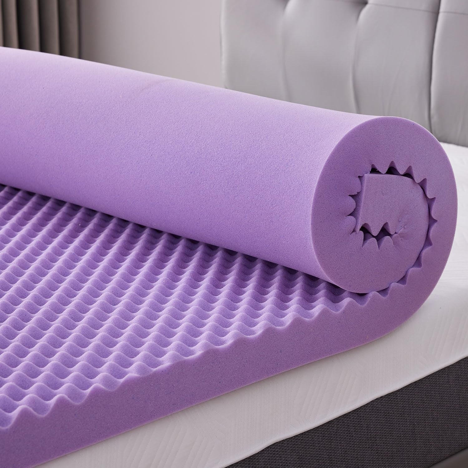 2 Inch Egg Crate Memory Foam Mattress Topper Twin Size, Soft Mattress Pad for Back Pain Relief, Bed Topper, Certipur-Us Certified