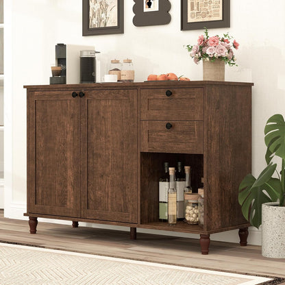 47‘’ TV Stand for Living Room, Mid-Century Modern TV Console with Storage Cabinet, Wooden Television Furniture for Living Room, Entertainment Center with Ample Large Storage Space