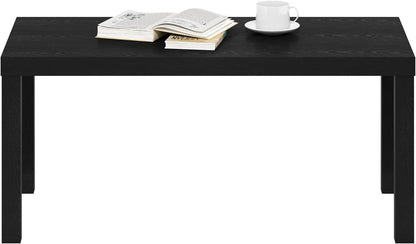 CLASSIC Coffee Table, Modern Rectangle Coffee Table with Triple Thick Tabletop, Side Table for Living Room, Home Office, Black