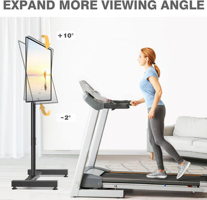 TV Floor Stand for 13-50 Inch LCD LED Flat/Curved Panel Screen Tvs up to 44 Lbs, Height Adjustable TV Stand Mount with VESA 200X200, Portable TV Stand for Bedroom, Dorm Room, Office
