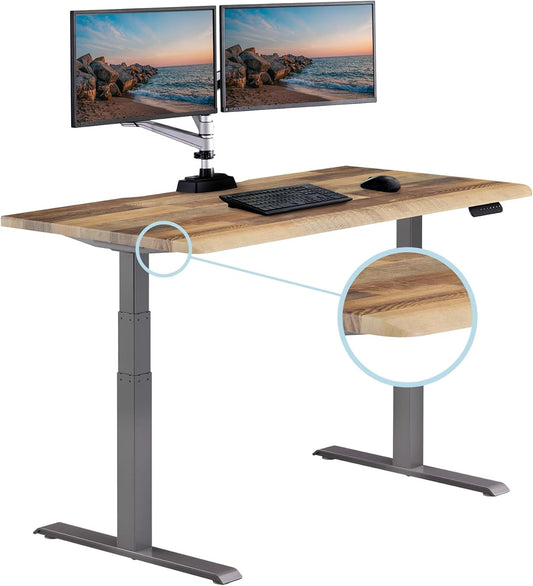 Comfortedge 60X30 Inch Adjustable Electric Standing Desk – Sit Stand desk with Memory Presets, Sloped Edge, 200 LB Capacity + Tool-Free Assembly (Reclaimed Wood)