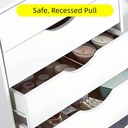 7-Drawer Organizer, Tall Chest of Drawers with Caster Wheels, Alex Drawers File for Home Office, White