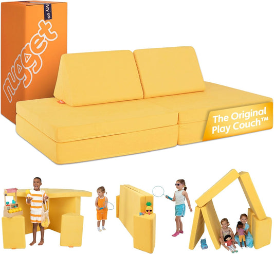 - the Original Play Couch for Kids - Modular Foam Children'S Sofa for Playroom, Imagination, & Creative Open Ended Play - Washable & Convertible Playroom Furniture, Lemonade