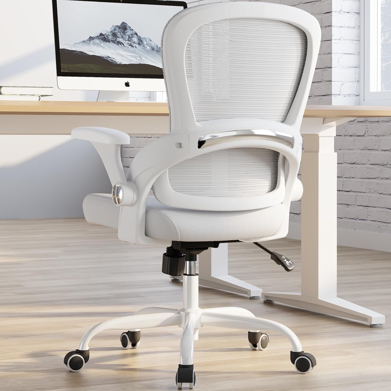 Office Chair - Ergonomic Office Chair with Back Support, Home Office Desk Chairs, Comfy Desk Chair, Computer Chair, 330Lbs Wide Seat Big and Tall Office Chairs for Gamers(White)