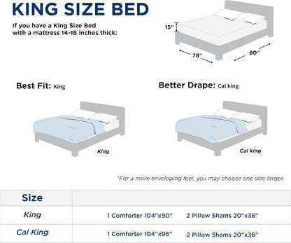 King Size Comforter Set Beige, Boho Tufted Bed Set, Checkered Farmhouse Shabby Chic Bedding, 3 Pieces, 1 Plaid Geometric Comforter and 2 Pillow Shams